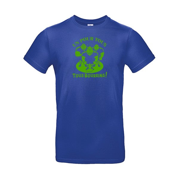 Un pour tous, Tous bourrins ! flex Vert pomme B&C - E190 T-shirt|Cobalt Blue||2XL