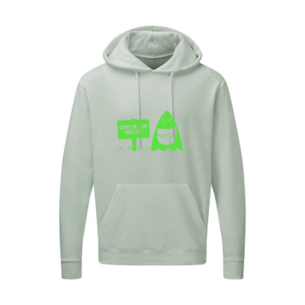 Cours de surf Vert fluo |Sweat capuche imprimé homme