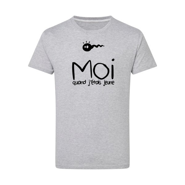 Moi, quand j'étais jeune noir -Flex noir sur T-shirt SG  Light Oxford  5XL