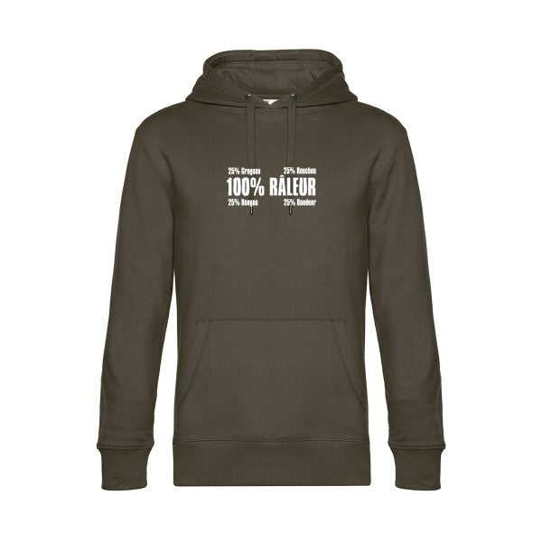 Raleur sweat shirt original Khaki flex Blanc impression Face