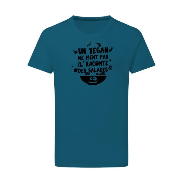 Un vegan ne ment pas noir -Flex noir sur T-shirt SG  Petrol  2XL