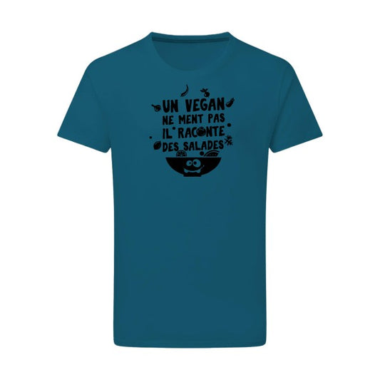 Un vegan ne ment pas noir -Flex noir sur T-shirt SG  Petrol  2XL