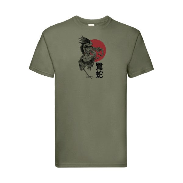 Le héron et le serpent  Fruit of the loom 205 g/m² T-shirt/ classic olive