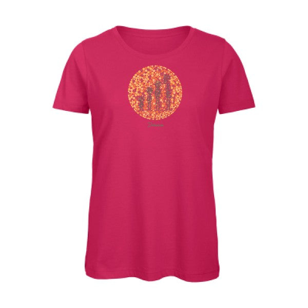Daltonisme- - t-shirt original femme Fuchsia