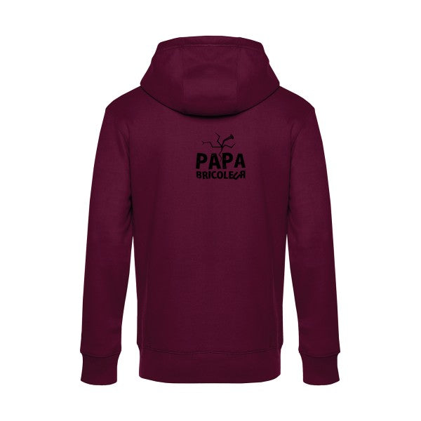 Papa-bricoleur sweat shirt original Burgundy flex Noir impression Dos