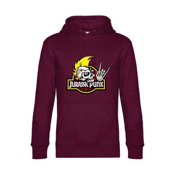 Jurassik-Punk- Sweat à capuche original Burgundy - RueDuTeeshirt