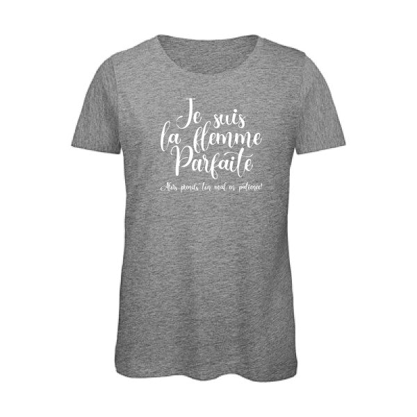 T shirt humour bio femme   femme bio|La flemme parfaite Blanc 