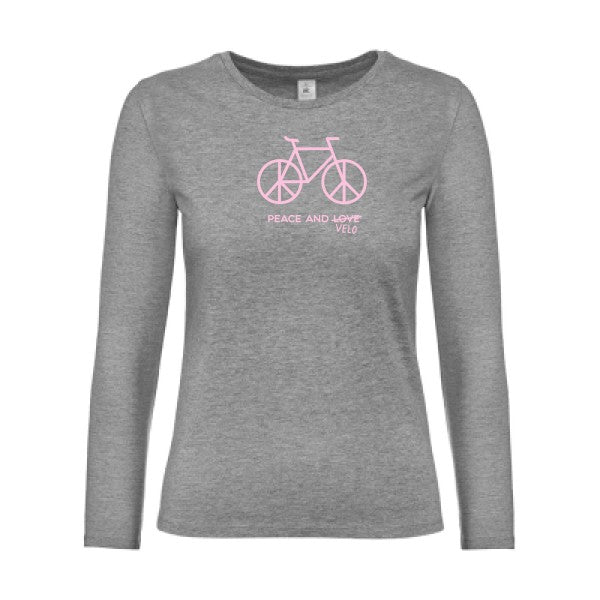 t-shirt lsl femme Peace-and-velo Sport Grey flex Rose