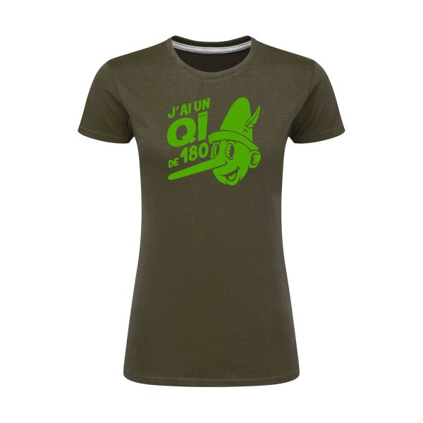 Quotient intellectuel Vert pomme |T shirt original femme|SG