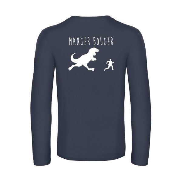 manger bouger - t shirt- manches- longues- original- humour- Navy impression Dos