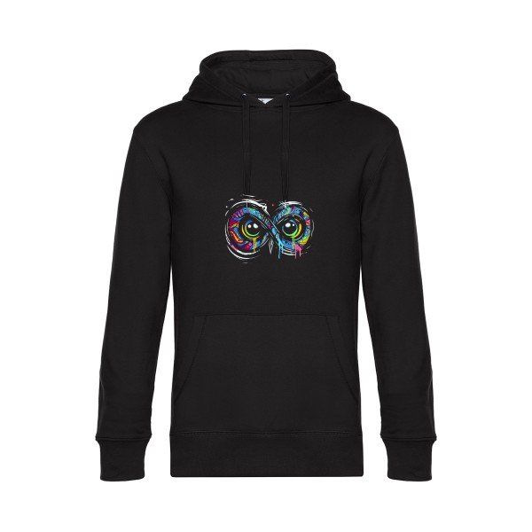 INFINIMENT-CHOUETTE- Sweat à capuche original Black - RueDuTeeshirt