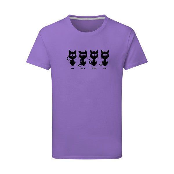 un deux trois cat - Flex noir Tshirt original Aster Purple  2XL