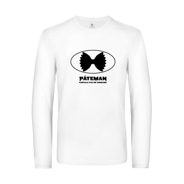 pateman - t shirt- manches- longues- original- humour- White impression Face