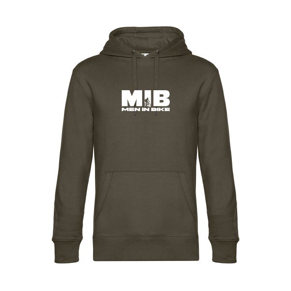 MEN-IN-BIKE sweat shirt original Khaki flex Blanc impression Face
