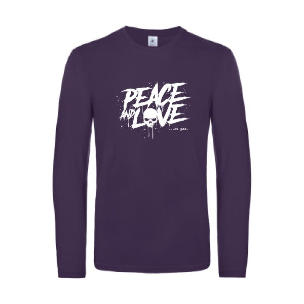 peace or no peace - t shirt- manches- longues- original- humour- Urban Purple impression Face