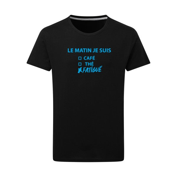 Le matin je suis... - Flex bleu clair Tshirt original Dark Black  4XL