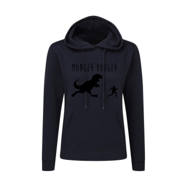 MANGER BOUGER Noir |Sweat original à capuche Femme