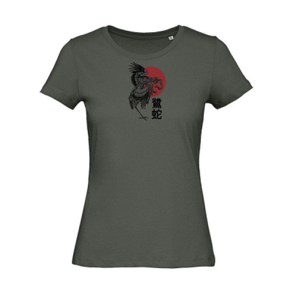 Le-heron-et-le-serpent-- - t-shirt original femme Millennial Khaki