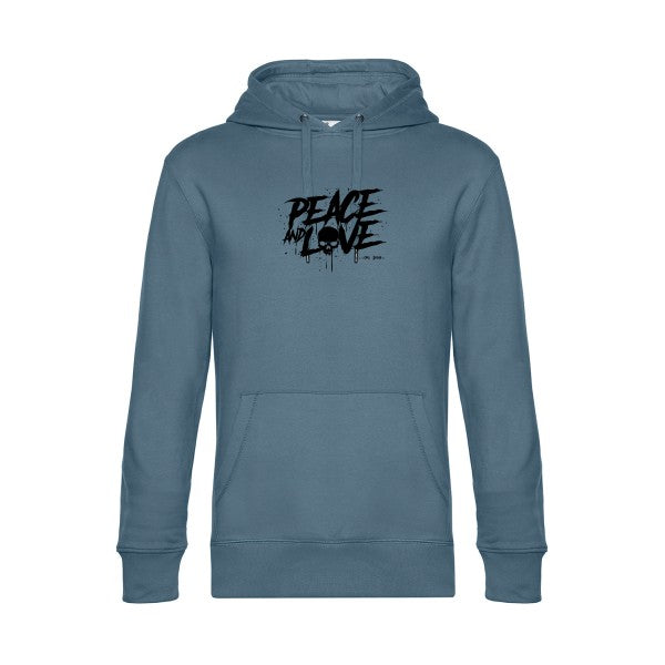 Peace-or-no-peace sweat shirt original nordic blue flex Noir impression Face