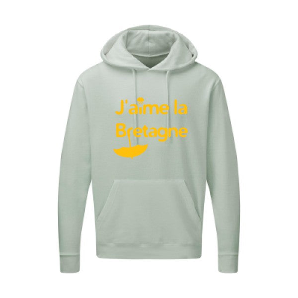 J'aime la Bretagne |Sweat  capuche humoristique jaune Or 