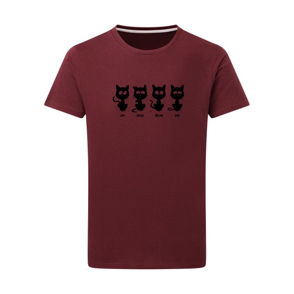 un deux trois cat - Flex noir Tshirt original Burgundy  2XL