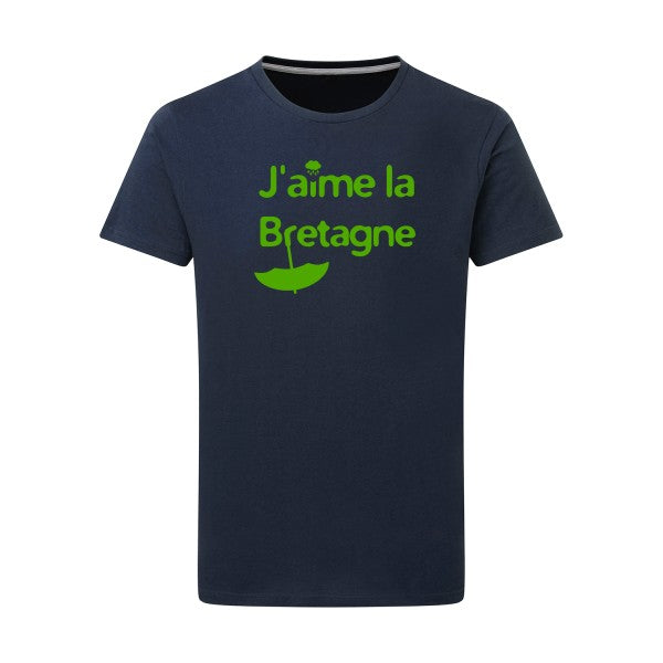 J'aime la Bretagne - Flex Vert pomme Tshirt original Denim  XL