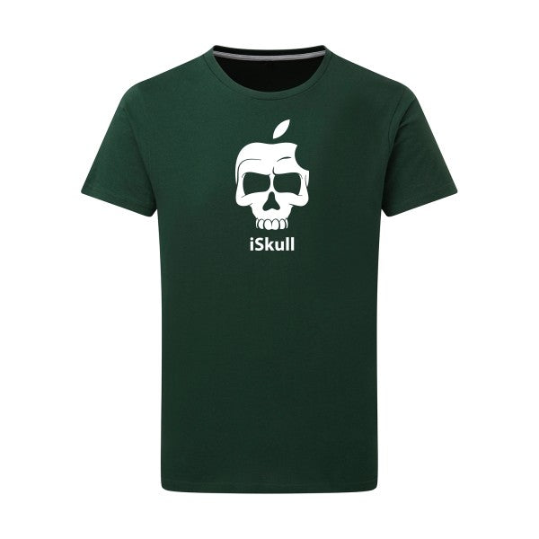 iSkull Blanc -Flex Blanc sur T-shirt SG  Bottle Green  2XL