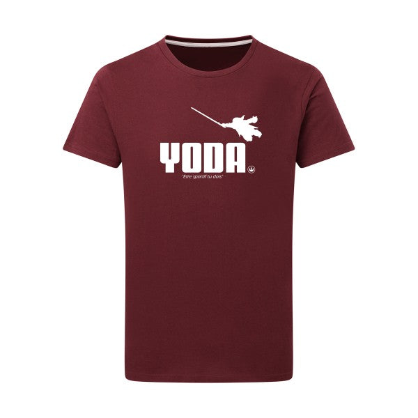 Yoda Blanc -Flex Blanc sur T-shirt SG  Burgundy  2XL