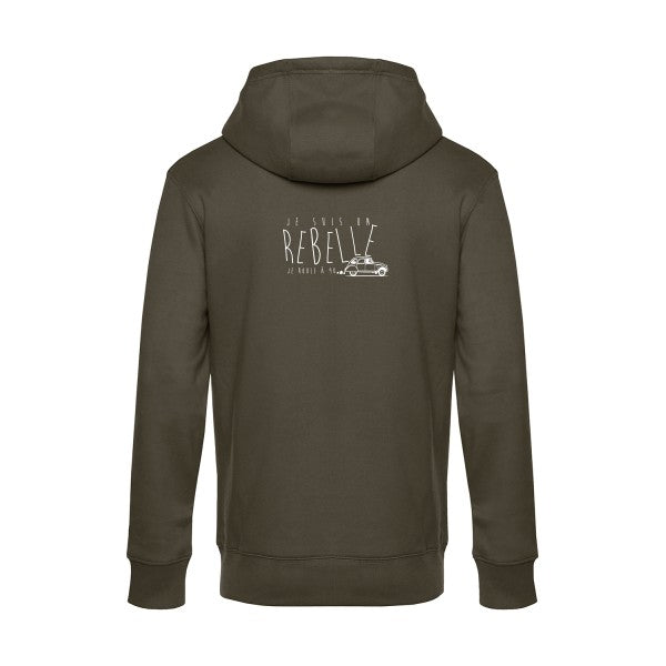 je-suis-un-rebelle sweat shirt original Khaki flex Blanc impression Dos