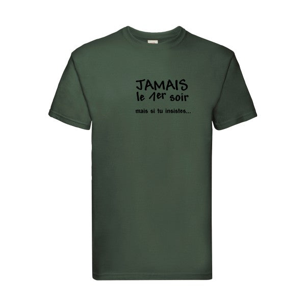 T-shirt|JAMAIS... |flex Noir| Fruit of the loom 205 g 