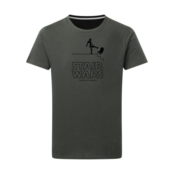 STAIR WARS noir -Flex noir sur T-shirt SG  Charcoal  5XL