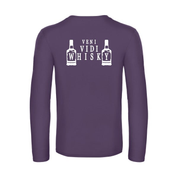 veni vidi whisky - t shirt- manches- longues- original- humour- Urban Purple impression Dos