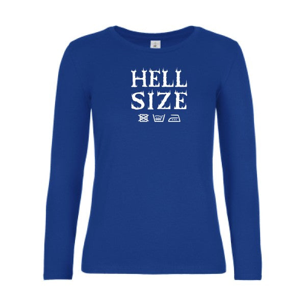 t-shirt lsl femme HELL-SIZE- Royal Blue flex blanc