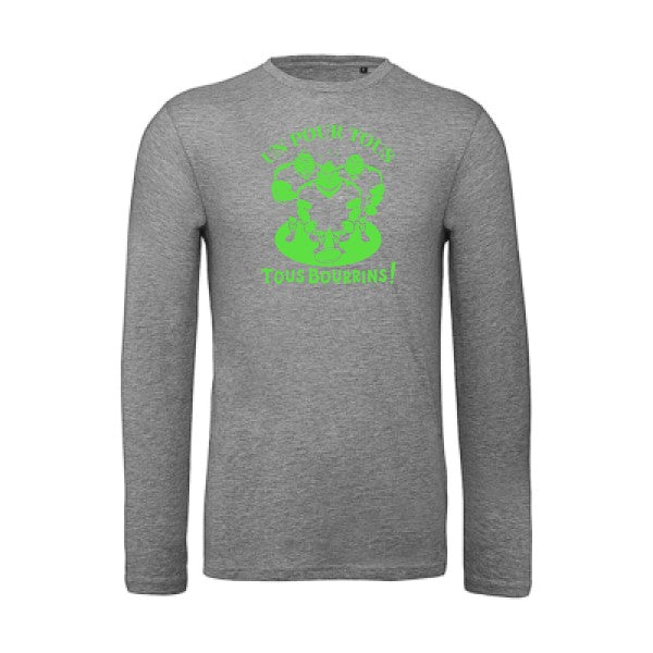 Un pour tous, Tous bourrins ! Vert fluo |T-shirt bio manches longues