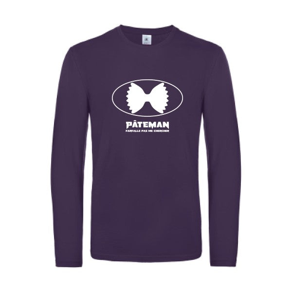 pateman - t shirt- manches- longues- original- humour- Urban Purple impression Face