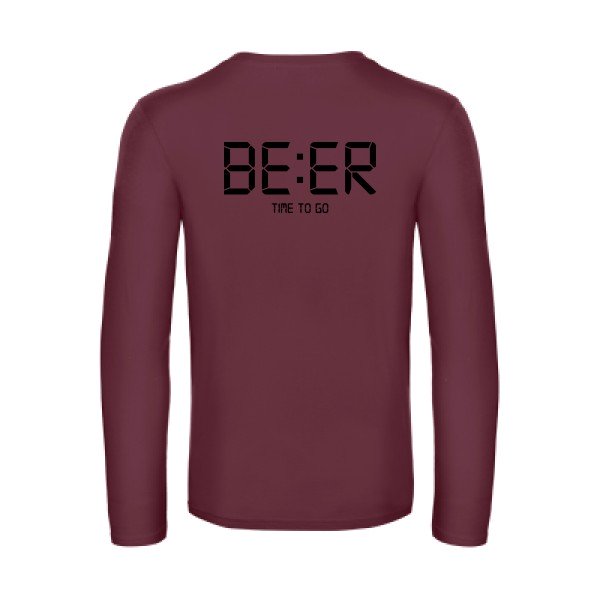 time to go - t shirt- manches- longues- original- humour- Burgundy impression Dos