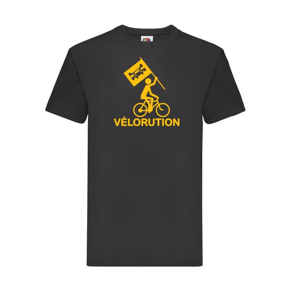 T-shirt|Vélorution |flex jaune Or| Fruit of the loom 205 g 