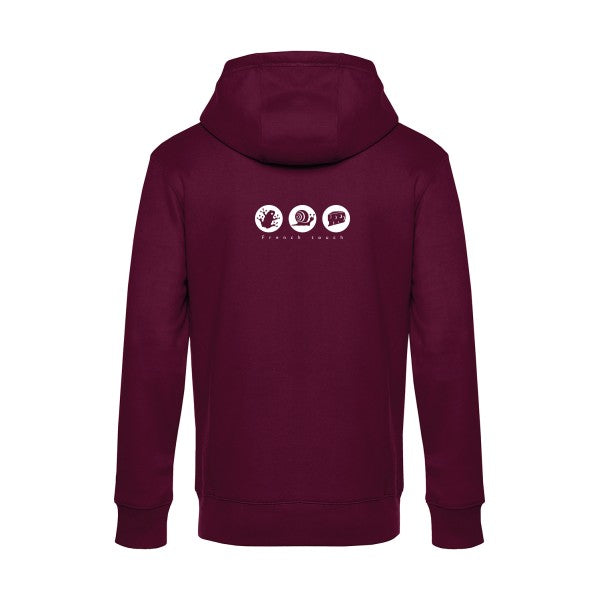 French-touch sweat shirt original Burgundy flex Blanc impression Dos