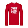 sans mon velo je perds les pedales  - t shirt- manches- longues- original- humour- Red impression Face