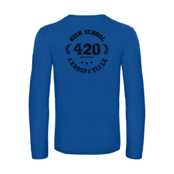 very high school - t shirt- manches- longues- original- humour- Royal Blue impression Dos