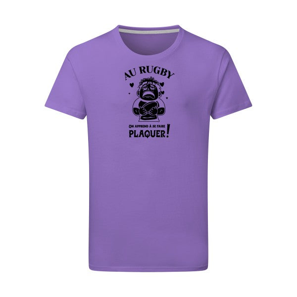 Au rugby, on apprend à se faire plaquer ! - Flex noir Tshirt original Aster Purple  2XL