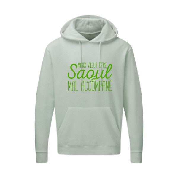 Maux vieut être Saoul Vert pomme |Sweat capuche imprimé homme