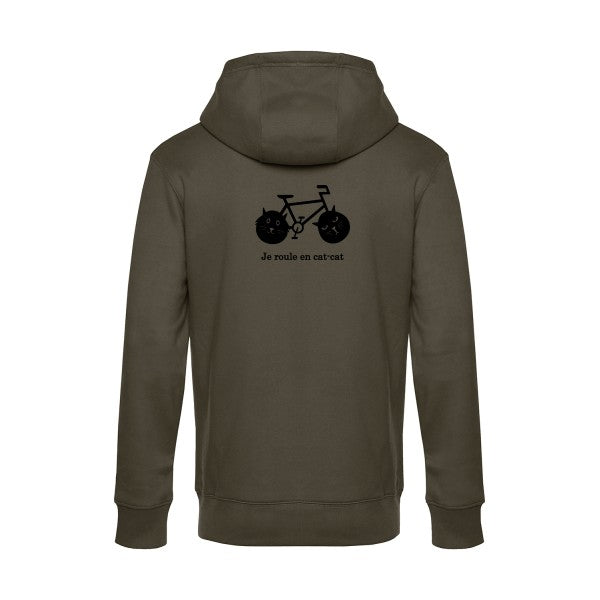 cat-cat-bike sweat shirt original Khaki flex Noir impression Dos