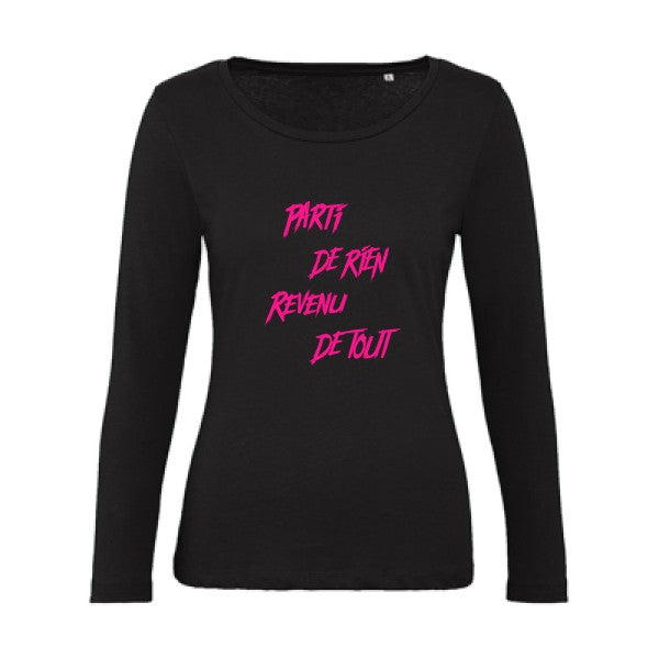 Parti de rien Rose Fluo |   T shirt manches longues femme|100% bio