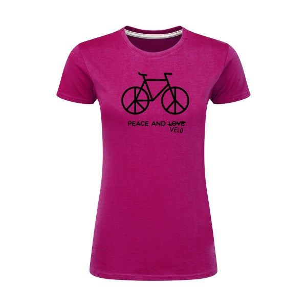 Peace and vélo Noir |T shirt original femme|SG