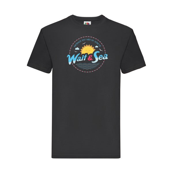 Wait & Sea Fruit of the loom 205 g/m² T-shirt/ noir