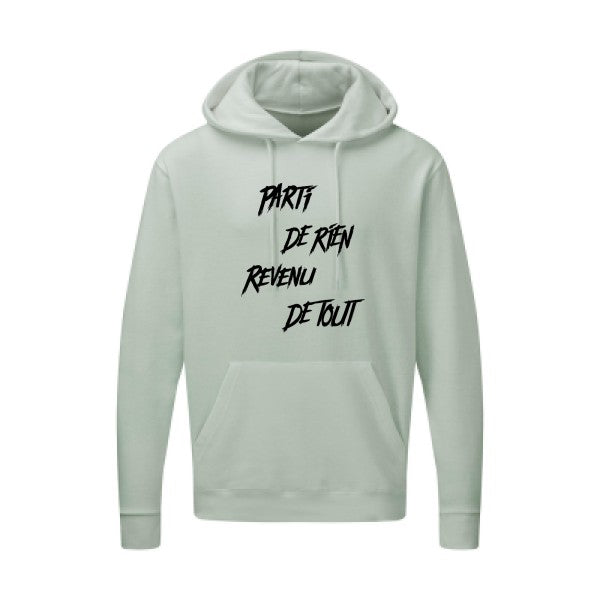 Parti de rien |Sweat  capuche humoristique noir 