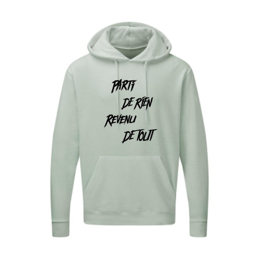 Parti de rien |Sweat  capuche humoristique noir 