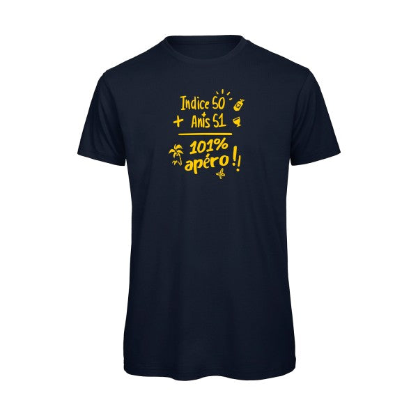 T-shirt humour original 101 Pourcent Apero T Shirt couleur Navy
