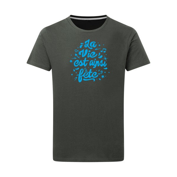 La vie est ainsi fête - Flex bleu clair Tshirt original Charcoal  5XL